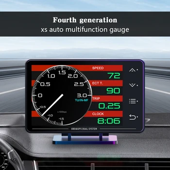 Автомобильный многофункциональный прибор XS HUD, OBD + GPS, Температура воды, давление масла с турбонаддувом, температура масла на головном дисплее