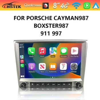 CHSTEK Qualcomm Автомагнитола Android 13 Авто Для Porsche Cayman 911 987 Boxster 997 Carplay WIFI 4G Bluetooth GPS Навигация Стерео
