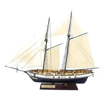 Деревянная парусная лодка Наборы парусных моделей для парусной лодки Модель парусника Незаконченная
