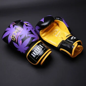 Боксерские Перчатки 6 12 14 унций Из Искусственной Кожи Muay Thai Guantes De Boxeo Sanda Free Fight MMA Тренировочные Перчатки Для Кикбоксинга Для Мужчин Женщин Детей