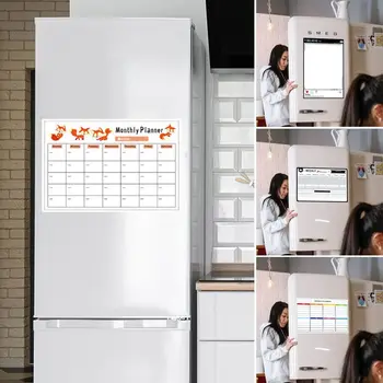 Ежедневный/еженедельный/ежемесячный планировщик магнитов на холодильник Высококачественная стираемая многоразовая доска расписания для дома
