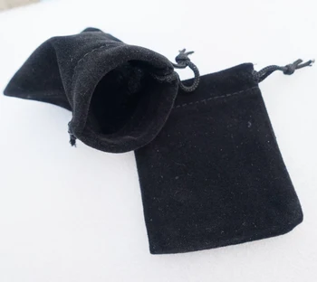 12 штук черных мягких бархатных мешочков размером 7 *9 см, подарочных пакетов для упаковки ювелирных изделий.
