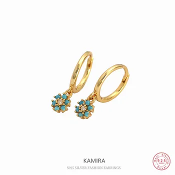 KAMIRA, натуральное серебро 925 пробы для женщин, ювелирные изделия, разноцветные цветы, дополнительные висячие серьги, Элегантные серьги с пирсингом
