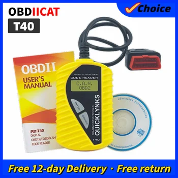 OBDIICAT Новый Оригинальный Сканер QUICKLYNKS OBD2/Auto Basic Code Reader T40 Многоязычный Сканер Кода OBDII