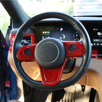 Для LiXiang one 2021 -2022 Рамка экрана дисплея рулевого колеса, накладка на крышку, Аксессуары для интерьера автомобиля из АБС-пластика, карбоновое волокно