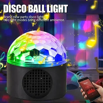 2ШТ Красочный Звездный Музыкальный свет, RGB Диско-шар, Музыкальный динамик, Светодиодная лампа, USB-аккумуляторный проектор, Вечерние огни KTV