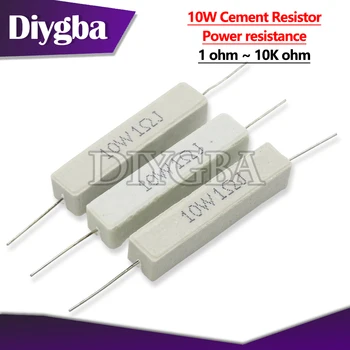 10ШТ 10 Вт Цементный резистор Силовое сопротивление 0,1 ~ 10K 0,1 R 0,5R 1R 10R 100R 0.22 0.33 0.5 1 2 5 8 10 15 20 25 30 100 1K 10K ом