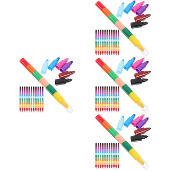 96 шт 12 разноцветных творческих строительных блоков Цветные карандаши для раскрашивания Карандашный карандаш Студенческие канцелярские принадлежности для рисования