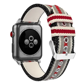Нейлоновые Кожаные Ремешки Для Apple Watch 38мм 40мм 42мм 44мм 41мм 45мм Браслет iWatch Series 4 5 6 7 8 SE Band Браслет