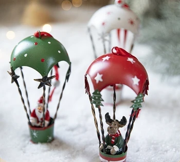 Рождественская подвеска на воздушном шаре Nordic Iron Art с парашютом, креативное Рождественское украшение, Подвеска на Рождественскую елку, Подвеска