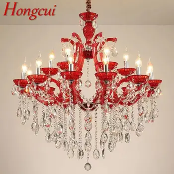 Подвесная лампа Hongcui LuxuriousCandle в европейском стиле, Хрустальная лампа, Художественная гостиная, ресторан, Вилла, лестница, Двухуровневое здание