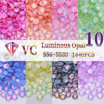 VC Блестящие светящиеся опаловые стразы без исправлений Crystal Nails стразы стразы для платья Подвески для ногтей Nail Art Diamond vestidos 원피스