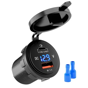 Автомобильное зарядное устройство 18 Вт Quick Charge 3.0 USB, 48 Вт Адаптер для быстрой зарядки Type-C PD для автомобиля, лодки, фургона,