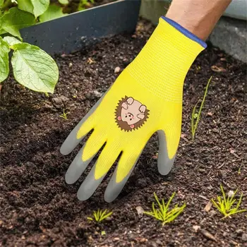 Садовые перчатки, детские прочные водонепроницаемые садовые рабочие перчатки, Нескользящие Детские защитные перчатки для работы во дворе, Портативные садовые принадлежности