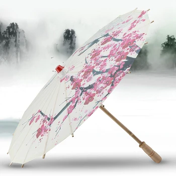 Зонт из промасленной бумаги небольшого размера ручной работы, китайский художественный Зонт для классических танцев, Цветок сливы