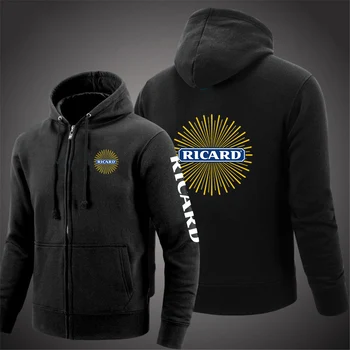 RICARD 2023 Новый мужской пуловер, однотонные толстовки на молнии, весна-осень, универсальные толстовки с длинным рукавом, пальто