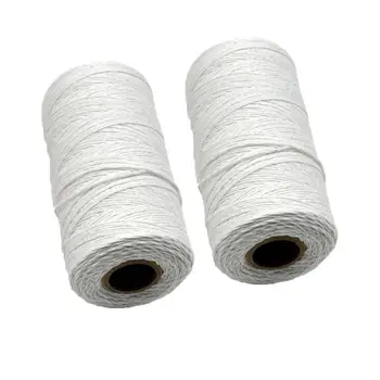 2 рулона 1 мм белой нити основы из чистого хлопка для ткацкого станка, пряжа для плетения ковров, гобеленов, одеял, домашнего ручного ткачества, прочная