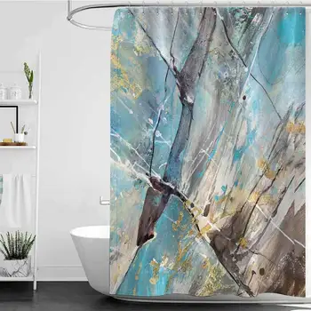 Наборы декора для ванной комнаты с Занавесками для душа Винтажного цвета Абстрактного искусства