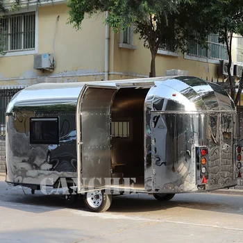 Продается уличный передвижной фургон Airstream для перевозки еды, фургон для фритюрницы из нержавеющей стали