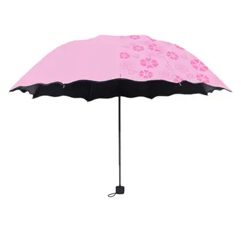 Складной Мини-Зонт От Солнца и Дождя Двойного назначения Портативный Небольшой С Защитой От Ультрафиолета Креативный Зонт для Цветения Воды для Женщин Мужчин