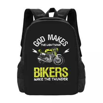 Байкеры God Makes Lightning Создают совместный рюкзак Thunder Motorcycle Большой емкости с милой складной 3D-печатью