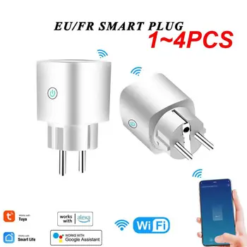 1 ~ 4ШТ ЕС Wifi Smart Plug WiFi Двухрежимный Хронометражный Замер мощности Смарт-розетка Работает с Alexa Home
