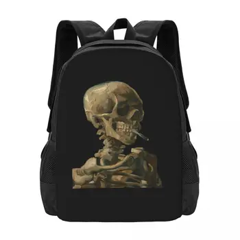 Винтажный рюкзак для совместной работы с черепом Ван Гога-Van Gogh Head Of A Skeleton, большой емкости, милые складные рюкзаки для одежды