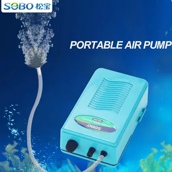 SOBO Портативный аккумулятор большой мощности, Воздушный насос, Аквариум для рыбалки на открытом воздухе С воздушным камнем, Воздушный дом высокого качества 2Л/мин