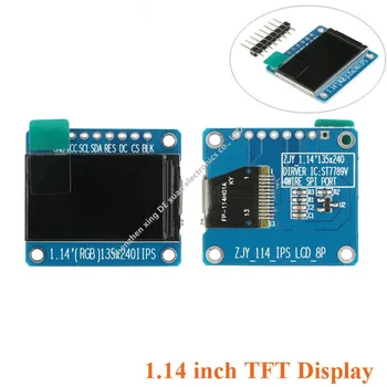 1,14 дюймовый Дисплейный модуль IPS LCD TFT LCD Модуль ST7789 HD Красочный Экран с полным обзором 8pin 135x240 Интерфейс SPI 3,3 В