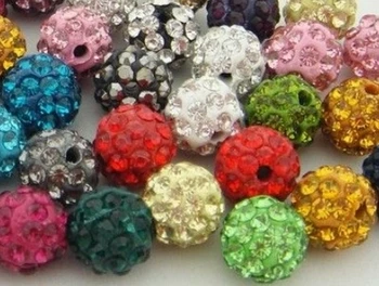 10 мм 200 шт./лот g35g микс многоцветный браслет из разноцветных хрустальных Бусин Оптом Новый CZ Clay Pave Disco Ball crystal