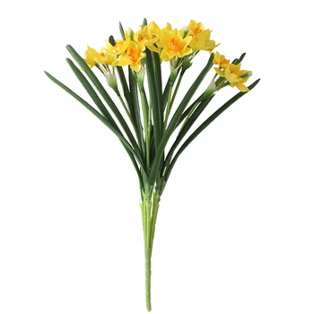 Букет нарциссов, искусственный цветок в горшке для гостиной, роскошные высококачественные украшения, искусственные цветы, пластиковый цветок