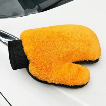 Перчатка для автомойки из кораллового флиса с защитой от царапин для автомойки Многофункциональная перчатка для чистки автомобиля, восковая щетка для детализации деталей