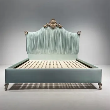 Детская Двуспальная кровать Royal Queen Nordic High End Twin Frame Двуспальная кровать с изголовьем Спальная мебель Cama Matrimonio Для спальни