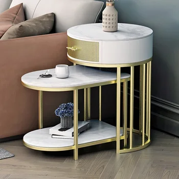 Мраморный журнальный столик в промышленном стиле, Современный Центральный столик для прихожей, стол для гостиной, Уникальная Вспомогательная мебель для гостиной и кухни T50CJ