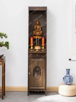 Ниша Будды из массива дерева, Шкаф для одежды, Алтарь, Шкаф со статуей Бога богатства, Будда Бодхисаттвы, шкаф для одежды, Алтарь