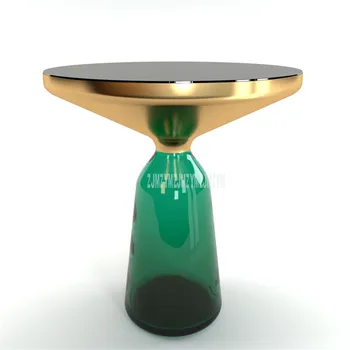 Роскошный стеклянный чайный столик Nordic 50 см Креативный Дизайн ножек для полупрозрачных стеклянных бутылок Современный круглый чайный журнальный столик для гостиной