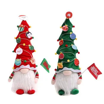 Рождественская кукла Эльф Гном со светодиодной подсветкой Рождественские украшения для дома Рождественские Новогодние подарки для детей