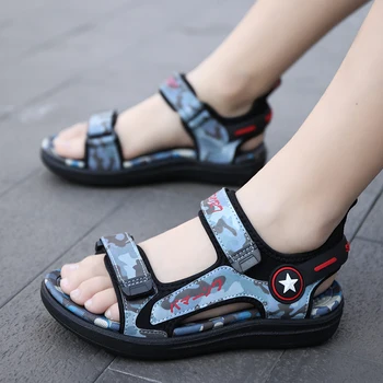 Летние детские сандалии 2023, модная обувь для мальчиков и девочек, нескользящая обувь, пляжные сандалии, детская спортивная обувь на плоской подошве, отражающая свет,