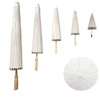 Бумажный зонтик 60/40 см, китайские бумажные зонтики, деревенский белый зонтик, реквизит для фотосъемки вечеринки в честь рождения ребенка, свадьбы