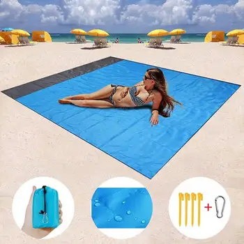 пляжное одеяло 210x200 см, прочный коврик для пикника на открытом воздухе с якорем для кемпинга