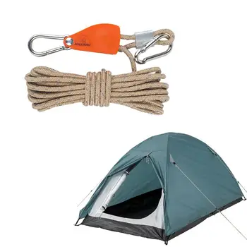 Уличный шнур для палатки, Светоотражающая веревка для палатки с натяжителем для треккинга, альпинизма, пеших прогулок, веревка для походной палатки толщиной 6 мм, с