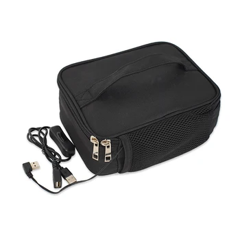 USB электрическая с подогревом ланч-бокс сумка большой емкости портативный открытый Бенто изоляции мешок для Бюро путешествий хранения сумка карман