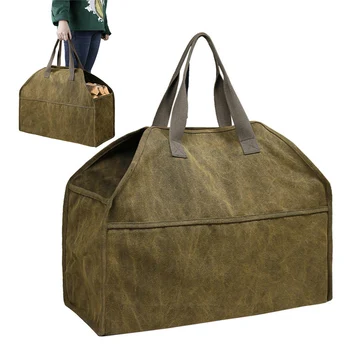 сумка для переноски бревен, 1 шт., сумка для переноски дров, Большая вместимость, холщовые сумки для переноски дров для камина, запчасти для хранения в кемпинге