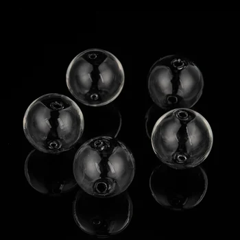 Kissitty 100шт Прозрачных круглых шариков из выдувного стекла ручной работы для изготовления ювелирных изделий своими руками Центр оптовых продаж Просверлил 2 мм
