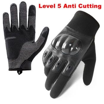 5-й уровень защиты от порезов, тактические перчатки с сенсорным экраном на весь палец, военные перчатки, пейнтбол, велоспорт, стрельба, армейское боевое снаряжение для мужчин