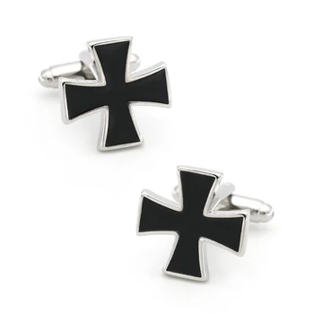 Запонки с крестом Faith Design Для мужчин, качественный медный материал, запонки черного цвета Оптом и в розницу